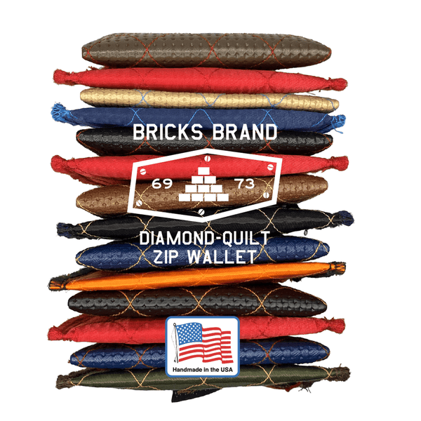 DIAMOND-QUILT ZIP WALLET MADE IN USA